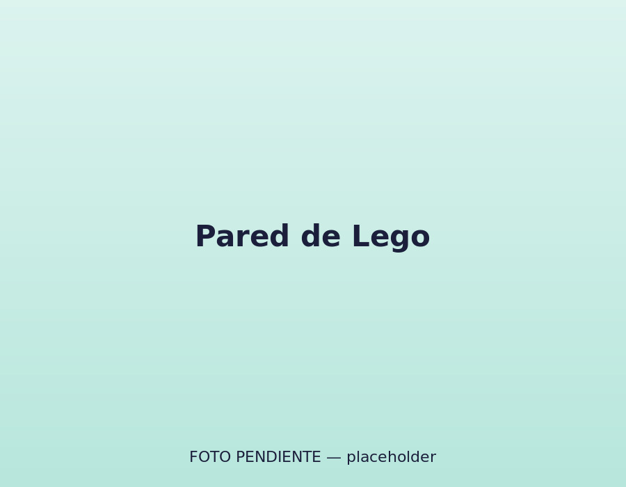 Pared interactiva de Lego en la zona de aprendizaje