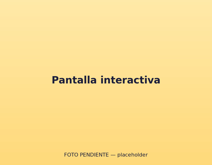 Pantalla interactiva en la zona de pelotas